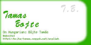 tamas bojte business card