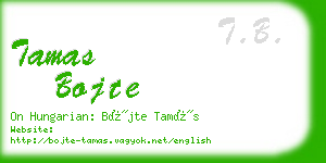 tamas bojte business card